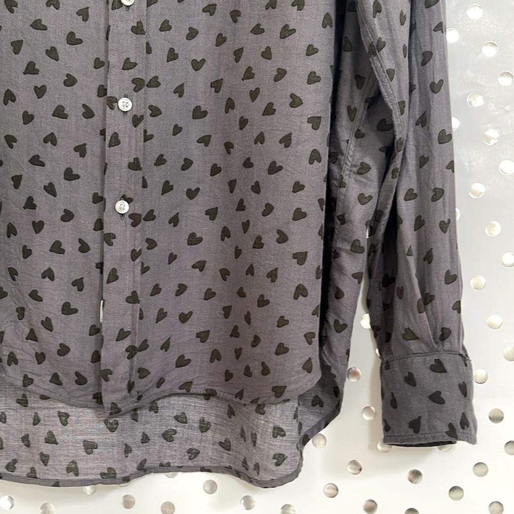 Frank & Eileen Gray Heart-Print Button-Down Shirt - Picture 5 of 10